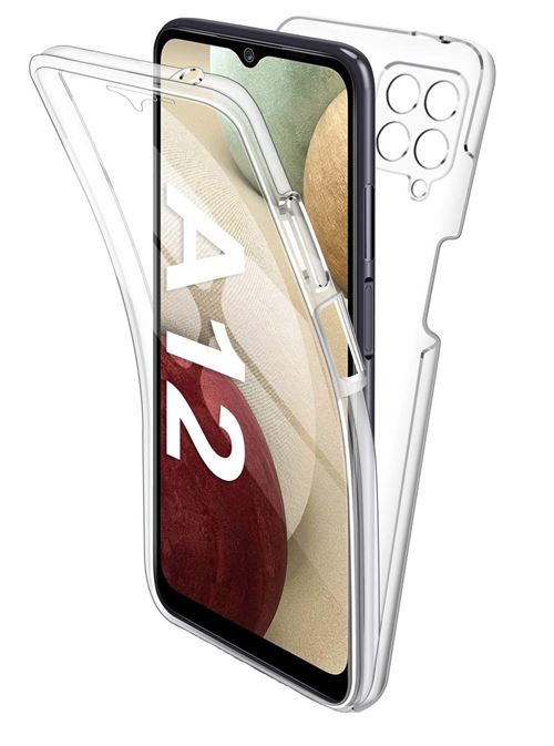 Coque pour Samsung A12 - Silicone Intégrale Transparent 2 Parties Avant Arrière Emboitable Phonillico®