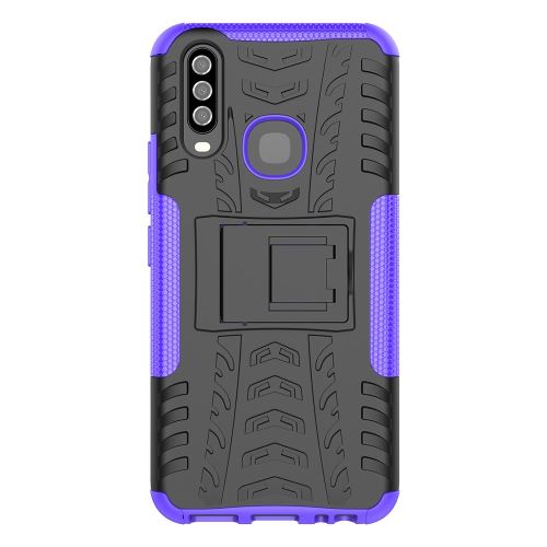 Coque en TPU hybride antidérapant avec béquille violet pour votre Vivo Y17/Y15/Y12