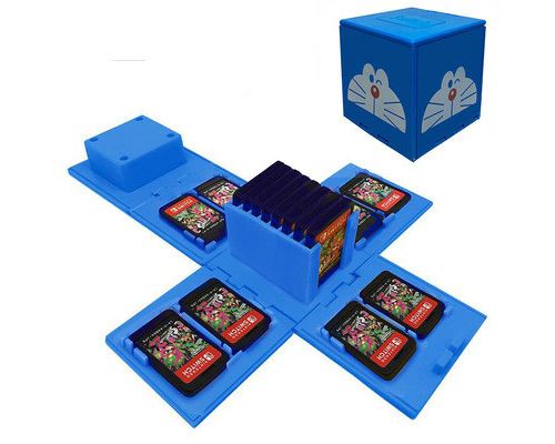 Boîtes de rangement avec 16 poches pour jeux Nintendo Switch - Bleu
