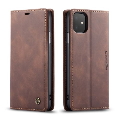 Etui en PU bascule auto-absorbée café pour votre Apple iPhone XR (2019) 6.1 pouces