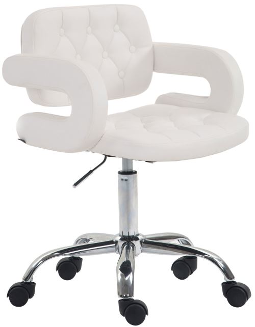 Tabouret de bureau Dublin en similicuir - Couleur Blanc