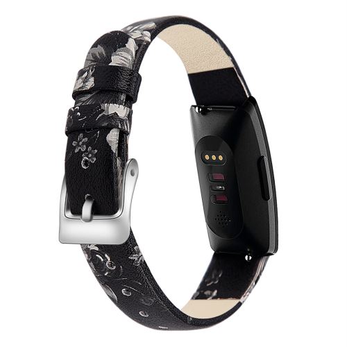 Bracelet de montre Compatible avec Fitbit Inspire/Inspire HR, Cuir - Gris