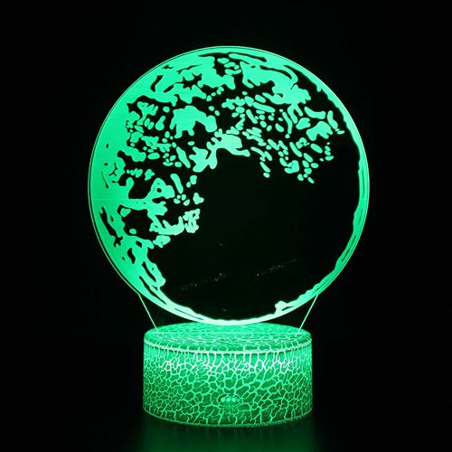 Stack Lampe 3D Tactile Veilleuses Enfant 7 Couleurs Avec Telecommande - Lune #963 - Image 1