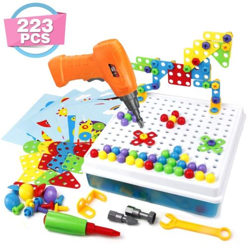 10€09 sur Symiu Mosaique Enfant Puzzle 3D Construction Enfant Jeu  Montessori Kit Mosaique 223 Pcs pour Enfant Fille Garcon 3 4 5 Ans - Autres  - Achat & prix