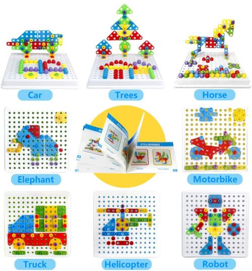 Symiu Mosaique Enfant Puzzle 3D Construction Enfant Jeu Montessori