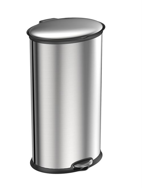 Poubelle ellipse step bin 30l inox mat, eko