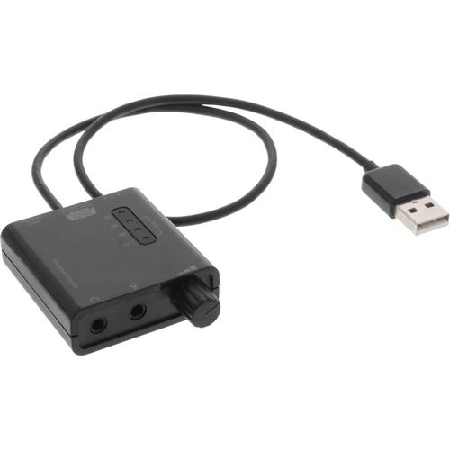 InLine Câble convertisseur USB vers Amplificateur Casque avec égaliseur et Sortie Audio Optique HQ