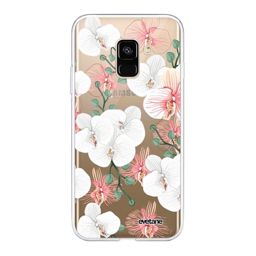 Coque pour Samsung Galaxy A8 2018 360 intégrale transparente Orchidées Tendance [Evetane®]