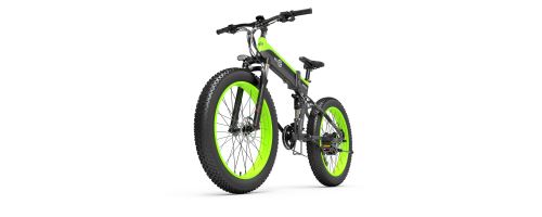 Vélo électrique pliable Beizor X1000, 1000W, 40km/h, moteur12.8AH - Vert fluorescent, avec Casque de vélo HIMO K1M, Taille M / L (57-61 cm) - gris