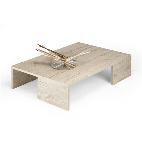 Mobilifiver Table basse, Rachele, Chêne naturel, 90 x 60 x 21 cm, Mélaminé, Made in Italy
