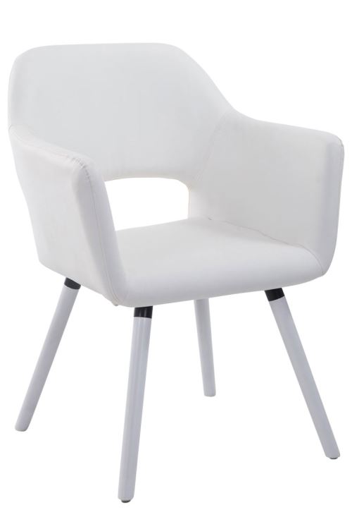 Chaise de salle à manger AUCKLAND similicuir , Blanc /Blanc