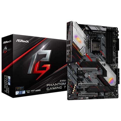 ASRock Z390 Phantom Gaming 7 - Carte mère ATX Socket 1151 Intel Z390 Express - 4x DDR4 - SATA 6Gb/s + M.2 - USB 3.1 - 3x