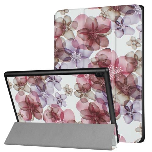 Etui en PU stand en trois volets de belles fleurs pour votre Lenovo Tab 4 10