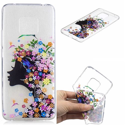 Coque en TPU impression de motifs fille fleurie pour votre Huawei Mate 20 Pro