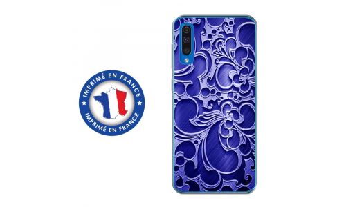 Coque souple pour Samsung Galaxy A50 avec impression Motifs arabesque bleu