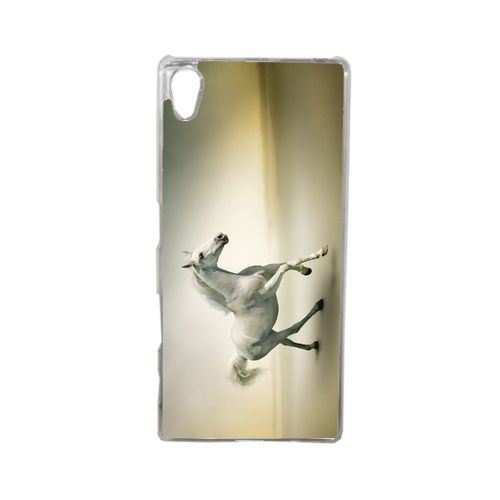 Coque cheval blanc en course compatible sony xperia z5 transparent