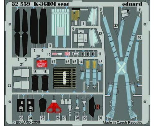 Mig-29 Fulcrum K-36dm Seat Für Trumpeter Bausatz- 1:32e - Eduard Accessories