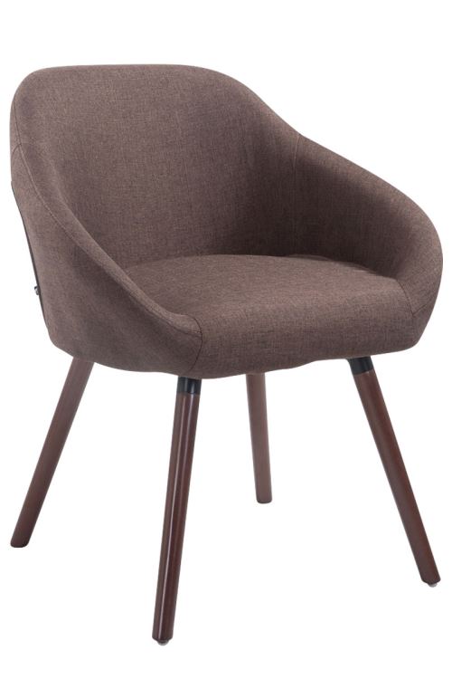 Chaise de salle à manger HAMBURG tissu , Marron/Bois de chêne Noyer