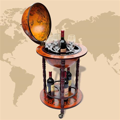 vidaXL Support de vin sous forme de globe Bois