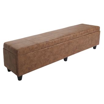 Banquette Kriens XXL, coffre, banc, tissu, 180x45x45cm aspect daim - 1