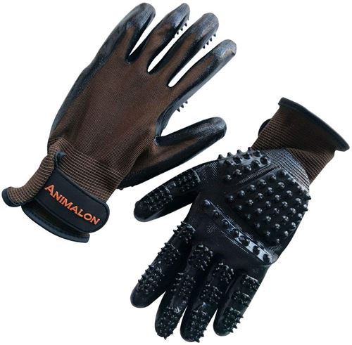 Meilleurs prix pour Gants de toilettage en caoutchouc Animalon (lot de 2) Aide innovante pour les chevaux et les chiens lors du changement de pelage Gant de nettoyage cheval