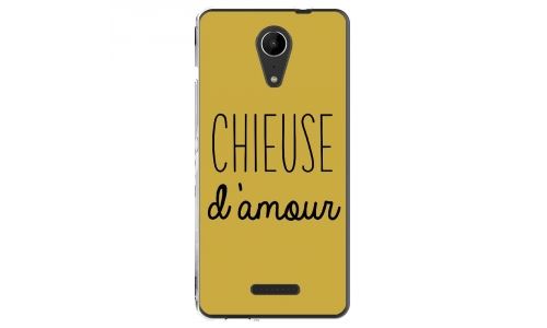 Coque souple pour Wiko Tommy 2 avec impression Motifs Chieuse d'Amour or