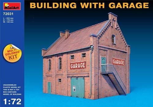 Building With Garage - 1:72e - Miniart