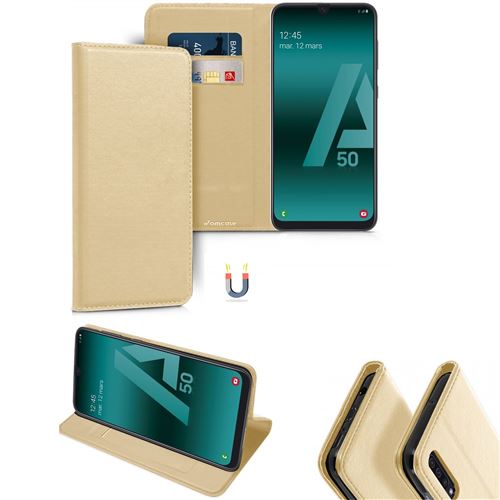Etui de Protection Porte carte pour SAMSUNG GALAXY A50 -Or - JAUNE