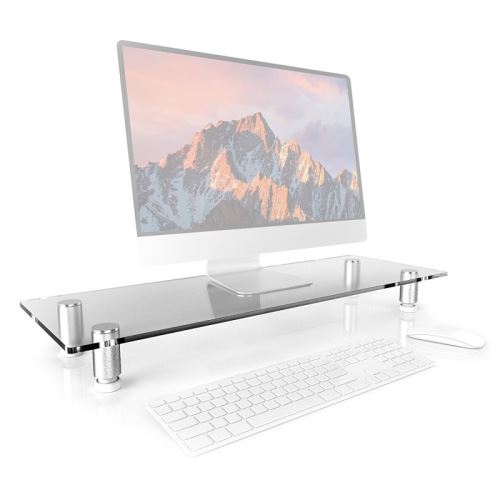 Duronic DM052-3 Réhausseur d'écran / Support en verre pour écran d'ordinateur ou ordinateur portable ou écran TV (70 x 24 cm)