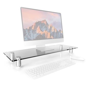 Duronic Dm052 3 Rehausseur D Ecran Support En Verre Pour Ecran