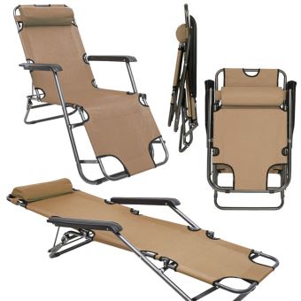 Chaise Longue Inclinable Et Pliante Transat De Jardin 153 Cm Appuie Tete Amovible Repose Jambe Mobilier De Jardin Achat Prix Fnac