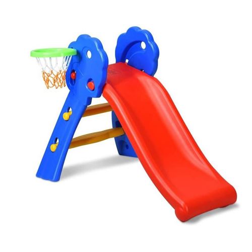 Toboggan Pliant OOBEST® en Plastique pour enfants 3-8 ans, avec Panier de Basket, avec Forte Capacité de Charge