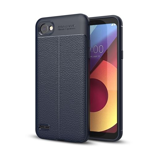 LG Q6 Coque Protection TPU bleu foncé Texture Litchi ALS48569