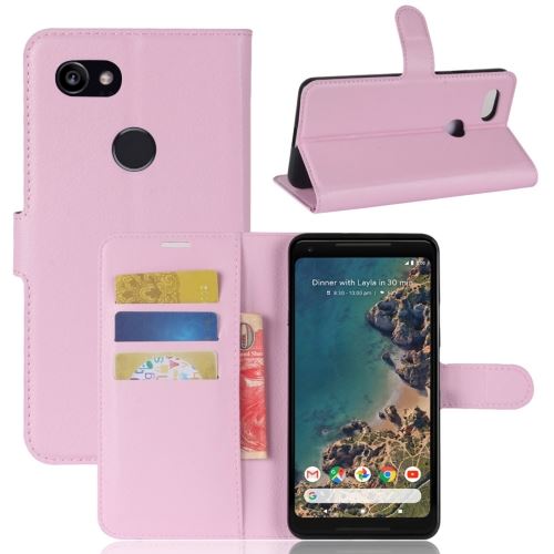Google Pixel 2 XL Housse Etui Cuir PU Texture Litchi Rose ALS53126