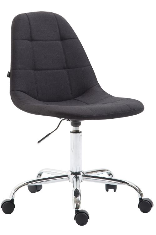Chaise de Bureau Reims en Tissu avec Piètement en Métal chromé - Couleur Noir