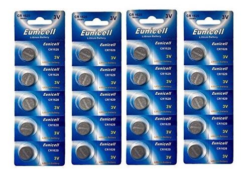 EUNICELL - Lot de 20 PILES Lithium CR1620 3 volts