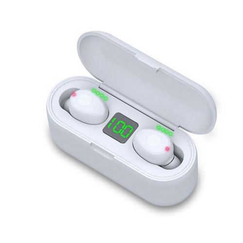 SHOP-STORY - Écouteurs stéréo sans fil - Bluetooth V5.0 avec Power Bank - Noir