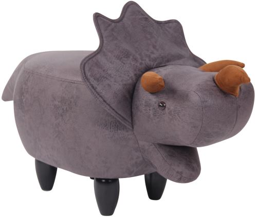 Pouf pour enfants Daloa en forme de dinosaure , Gris foncé