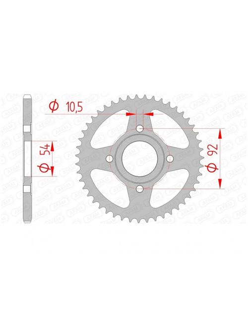 Couronne AFAM 47 dents acier standard pas 420 type 12112