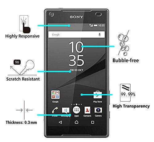 iVoler [Pack de 4] Verre Trempé Sony Xperia Z5 Compact, Film Protection en Verre trempé écran Protecteur vitre