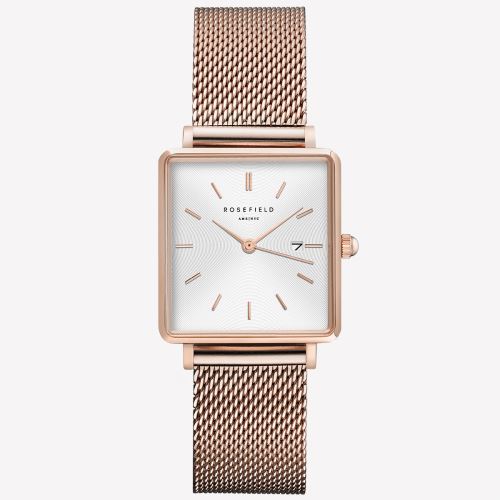 Montre ROSEFIELD en Maille milanaise Rose - QWSR-Q01