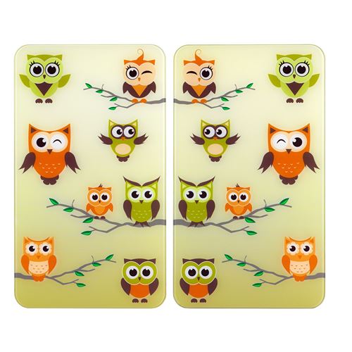 2 Couvres-plaques universel Réunion Chouette - 52 x 30 cm - Multicolore