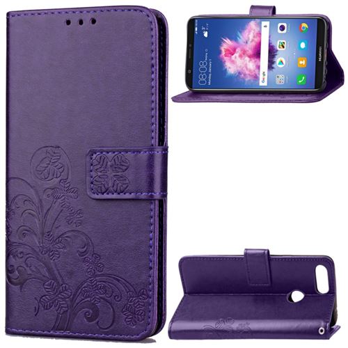 Etui en PU   de trèfle violet pour Huawei P Smart
