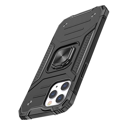Housse de protection en TPU avec support de bague magnétique pour iPhone 12 Pro Max 6,7” - Noir