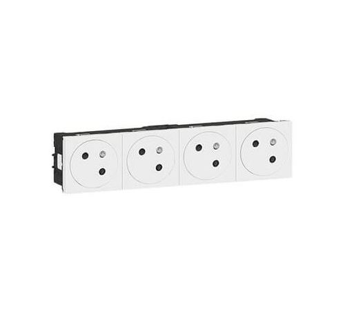 Quadruple prise 2P+T Mosaic Link surface - 45° - Blanc