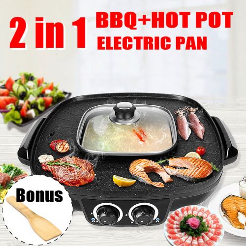 220V 1900W électrique Hot Pot Pan four et barbecue antiadhésif sans fumée domest