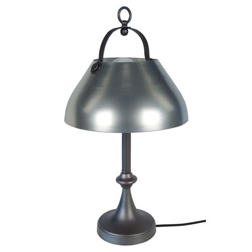 CLOCHE BARRE Lampe a poser acier 29,5x29x57 cm - Anthracite et aluminium