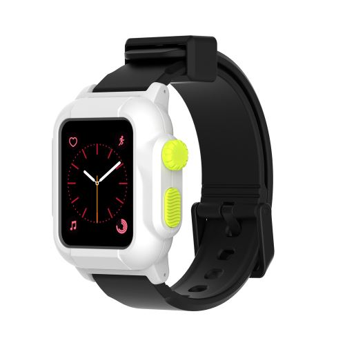 Bracelet en silicone WISETONY remplacement pour Apple Watch Series 2/3 42mm - Noir&Blanc&Vert