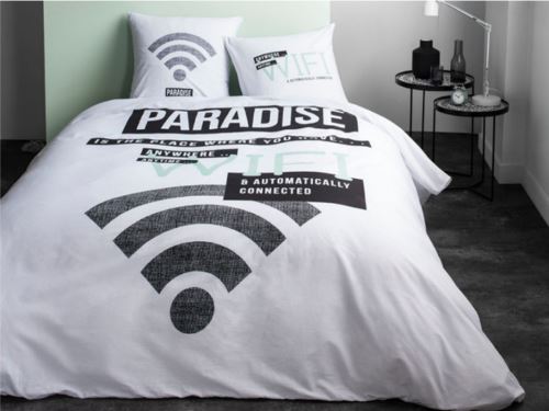 Parure de lit CONNECTED - housse de couette 220x240 cm + 2 taies 63x63cm