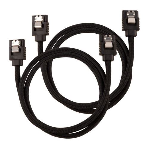 corsair corsair premium sleeved sata-kabel 60cm - schwarz noir